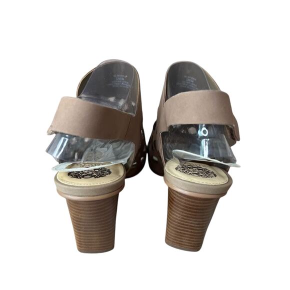 Vince Camuto Deverly Tan Cutout Nubuck Block Heel Sandals 12 Travel‎ Summer NWT - Picture 5 of 8